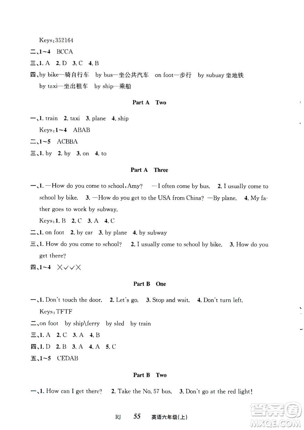云南科技出版社2020年創(chuàng)新成功學(xué)習(xí)同步導(dǎo)學(xué)英語(yǔ)六年級(jí)上RJ人教版答案