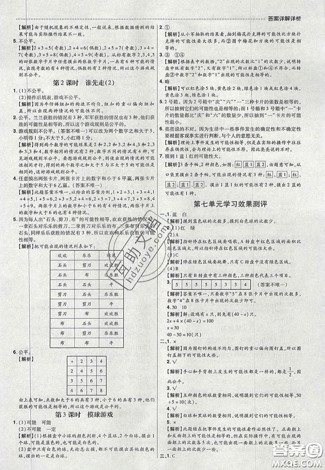 2020年學(xué)習(xí)委員小學(xué)數(shù)學(xué)五年級(jí)上冊北師大版答案