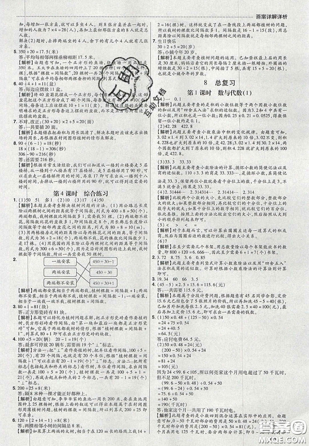 2020年學(xué)習(xí)委員小學(xué)數(shù)學(xué)五年級(jí)上冊(cè)人教版答案