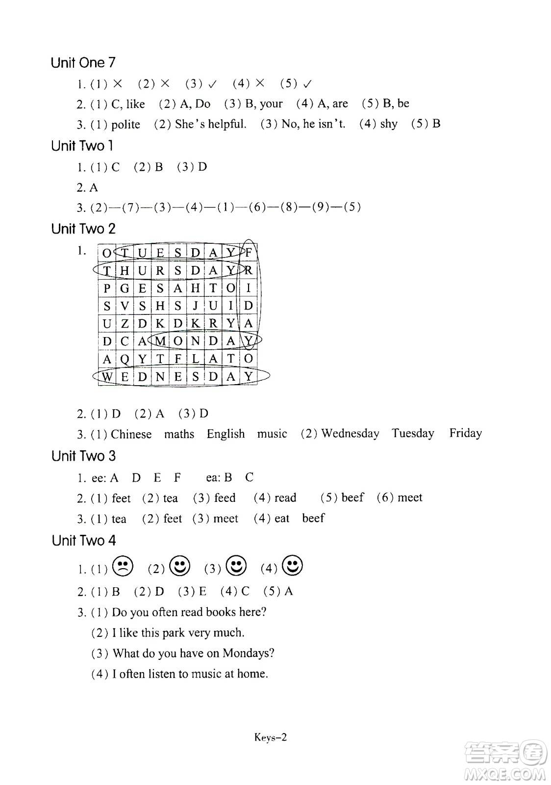 浙江少年兒童出版社2020年每課一練小學(xué)英語五年級(jí)上冊(cè)R人教版答案