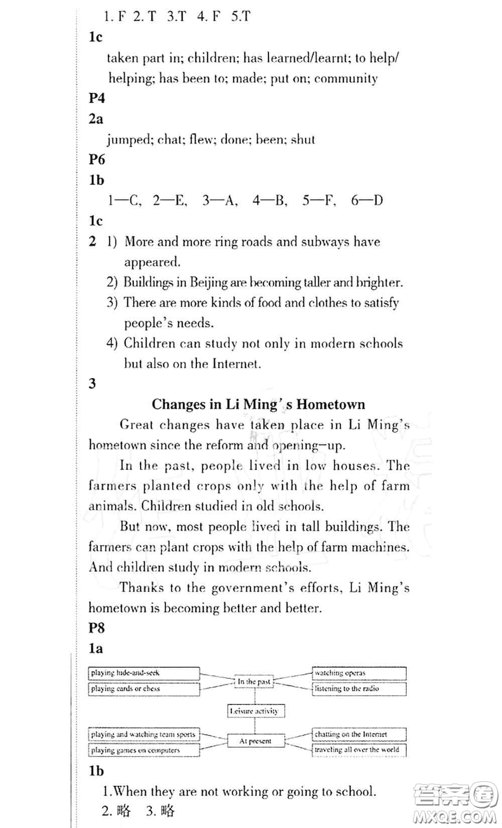 科學(xué)普及出版社2020年課本教材九年級(jí)英語上冊(cè)仁愛版參考答案