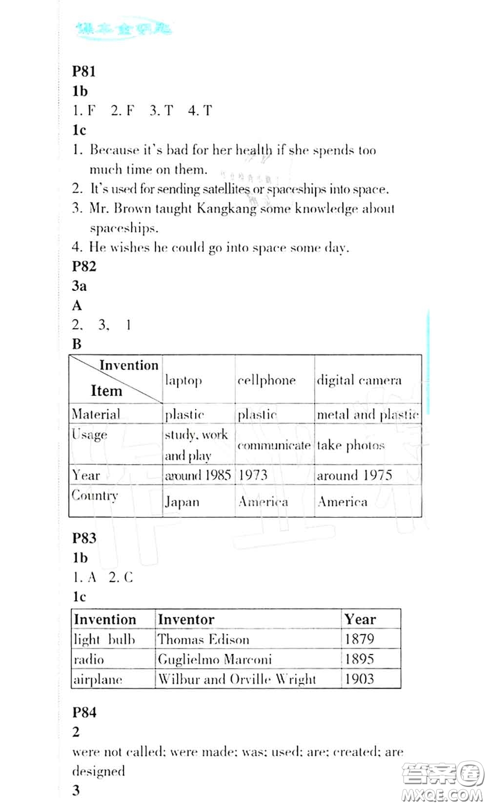 科學(xué)普及出版社2020年課本教材九年級(jí)英語上冊(cè)仁愛版參考答案