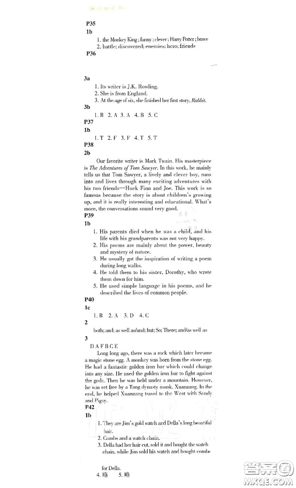 科學(xué)普及出版社2020年課本教材九年級(jí)英語上冊(cè)仁愛版參考答案