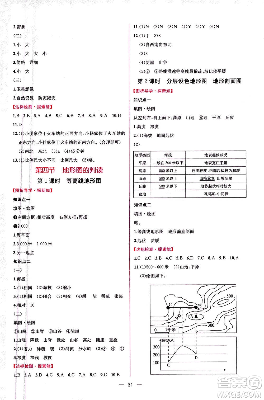 人民教育出版社2020年同步學(xué)歷案課時練地理七年級上冊人教版答案