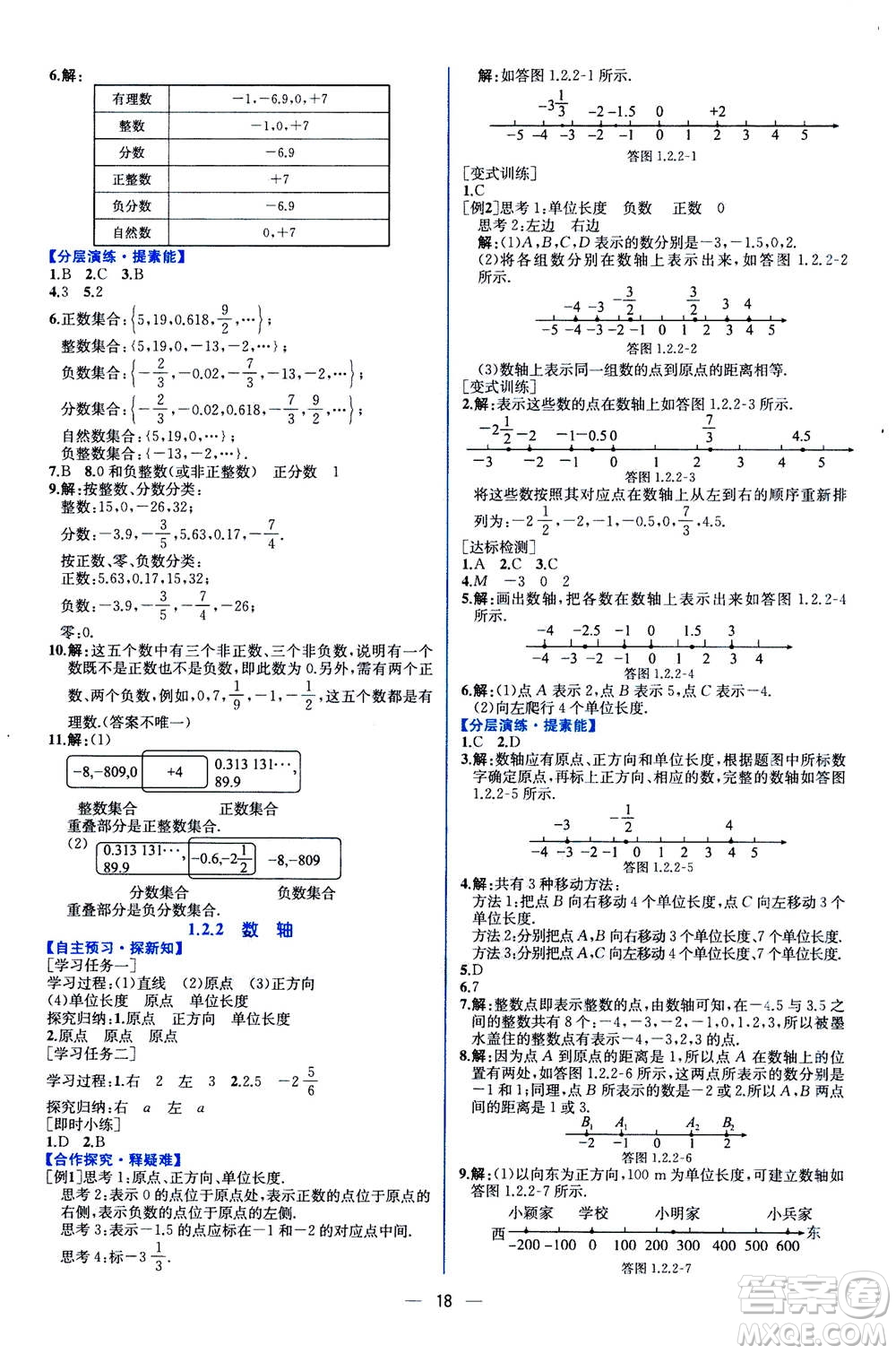 人民教育出版社2020年同步學(xué)歷案課時(shí)練數(shù)學(xué)七年級(jí)上冊(cè)人教版答案