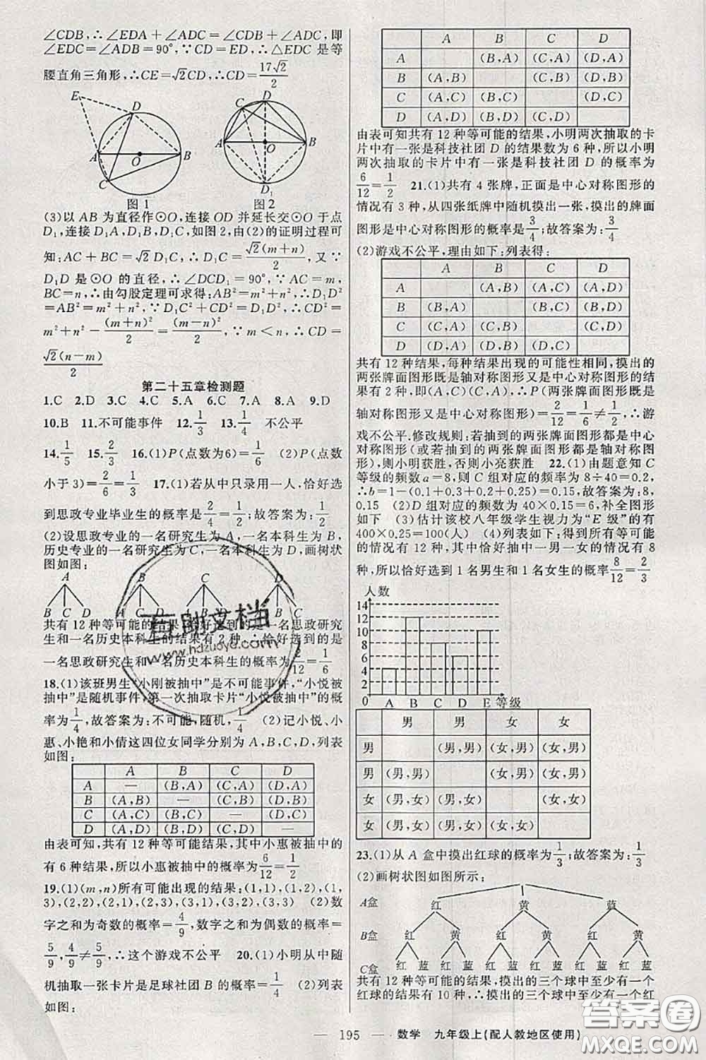 新疆青少年出版社2020秋原創(chuàng)新課堂九年級(jí)數(shù)學(xué)上冊(cè)人教版答案