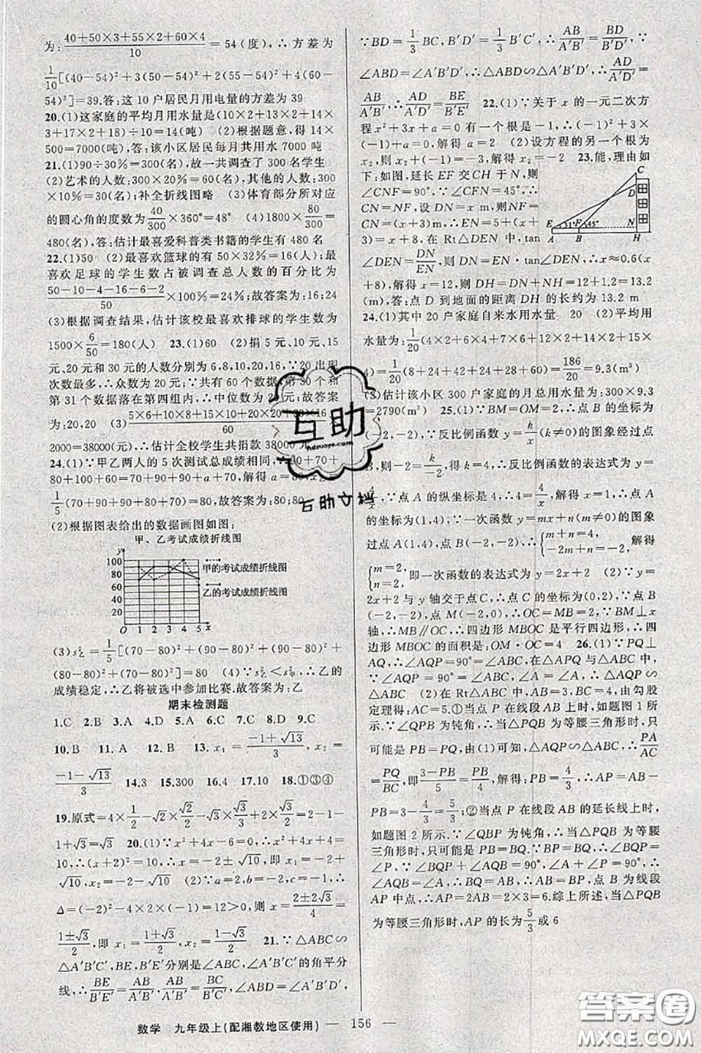 新疆青少年出版社2020秋原創(chuàng)新課堂九年級數(shù)學上冊湘教版答案