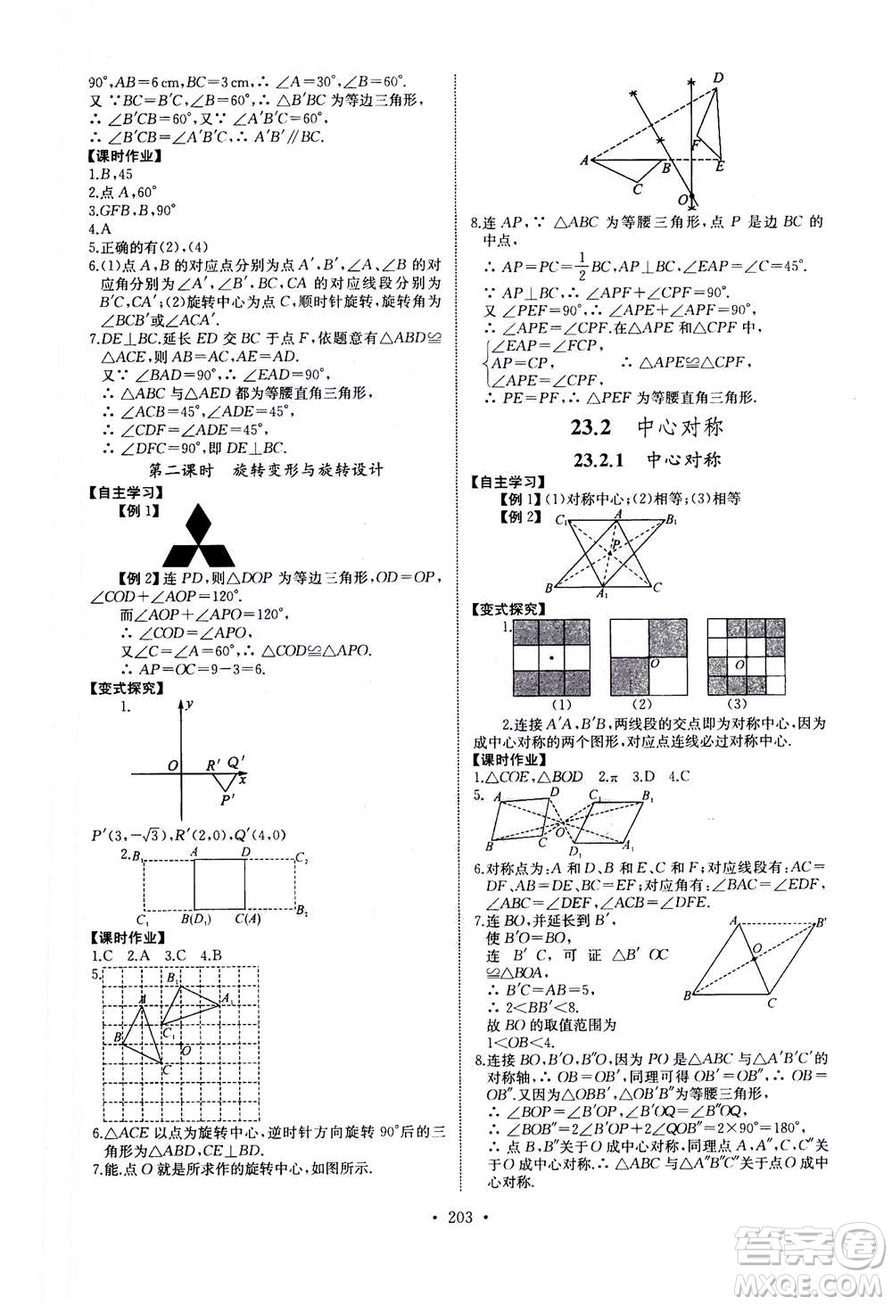 2020年長江全能學(xué)案同步練習(xí)冊數(shù)學(xué)九年級全一冊人教版答案