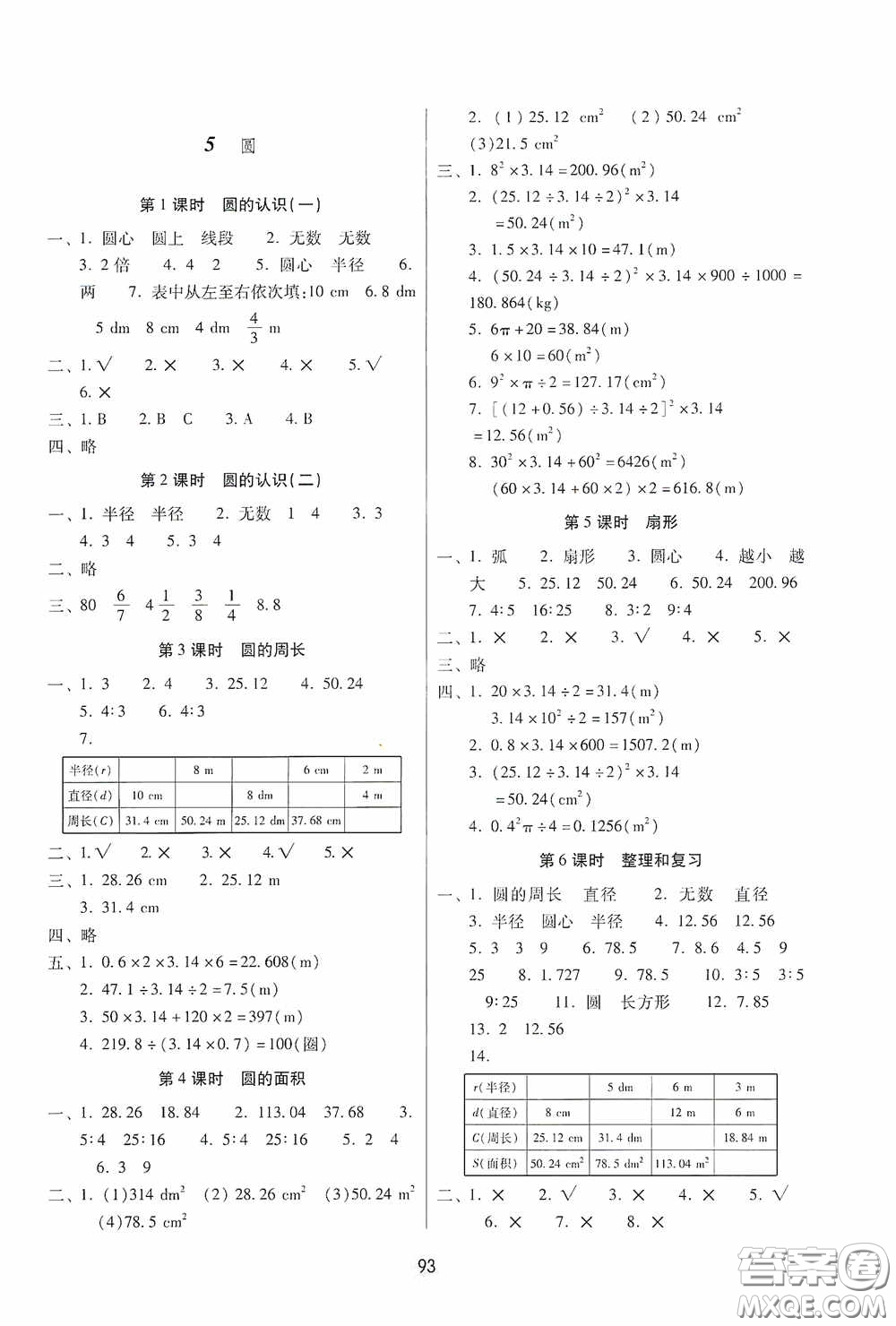2020課課練云南師大附小全優(yōu)作業(yè)六年級(jí)數(shù)學(xué)上冊(cè)全新版答案