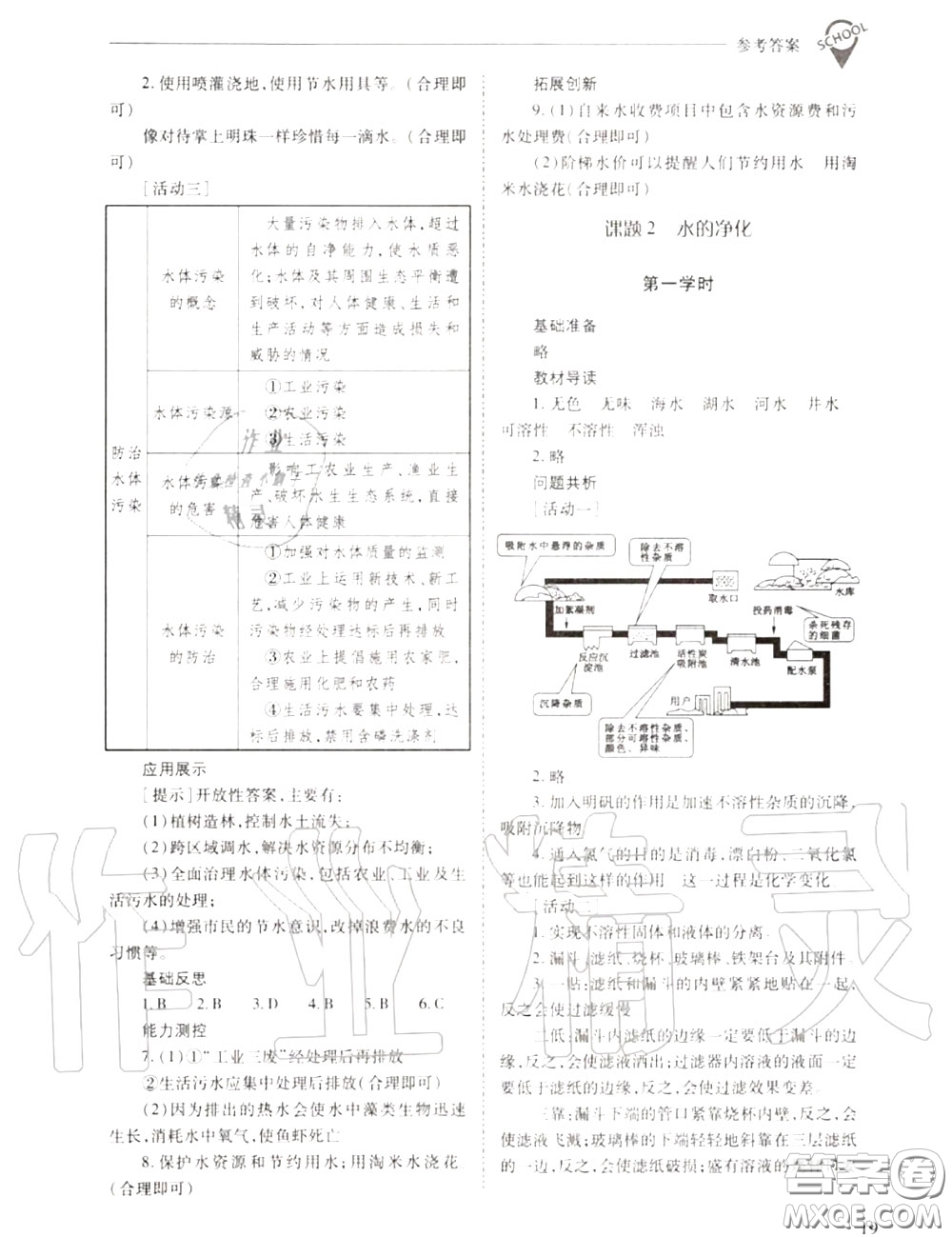 2020年新課程問題解決導(dǎo)學(xué)方案九年級(jí)化學(xué)上冊(cè)人教版答案