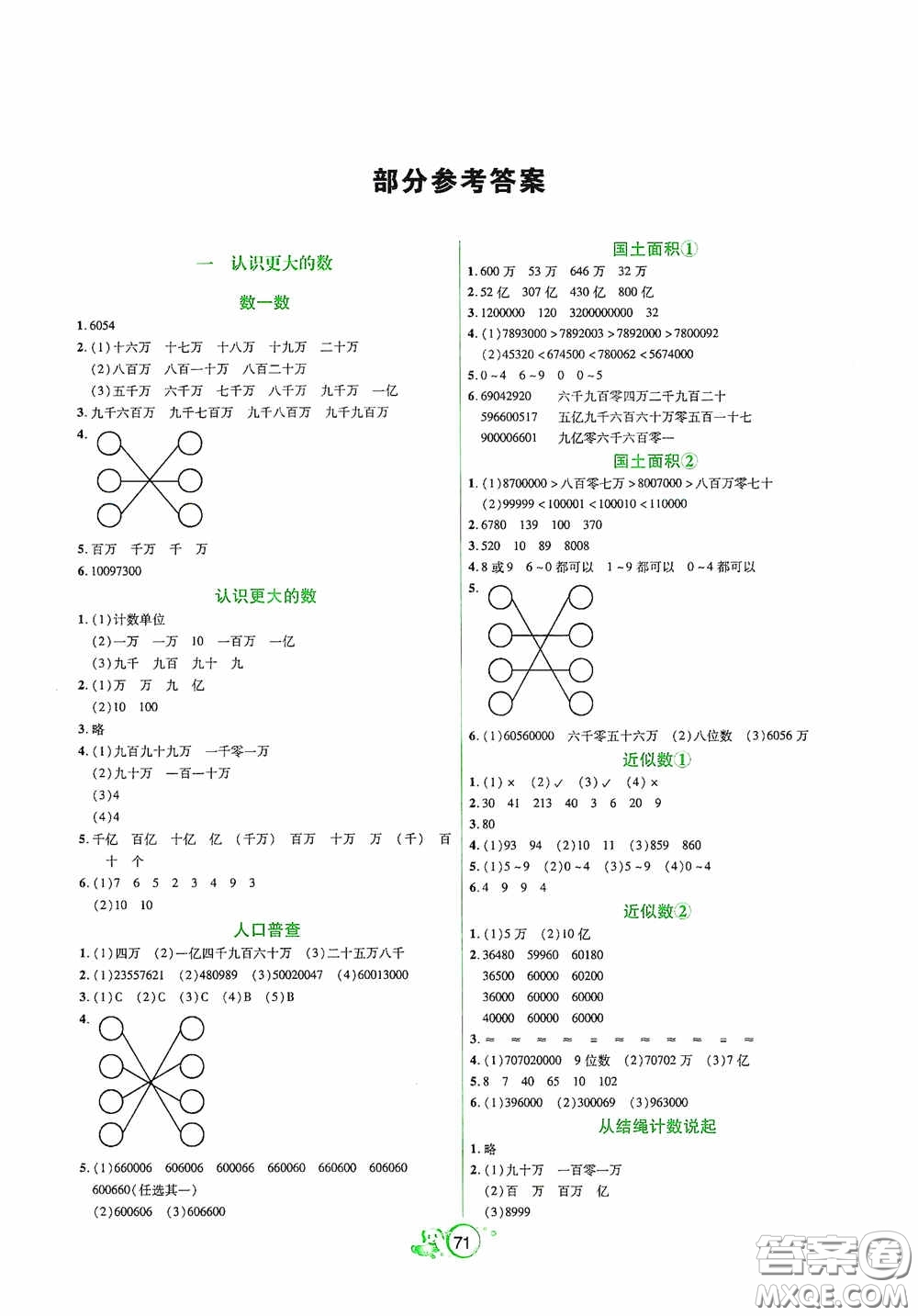遼寧教育出版社2020好課堂堂練四年級(jí)數(shù)學(xué)上冊北師大版答案