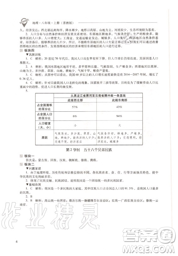 2020年新課程解決問題導學方案八年級上冊地理晉教版答案