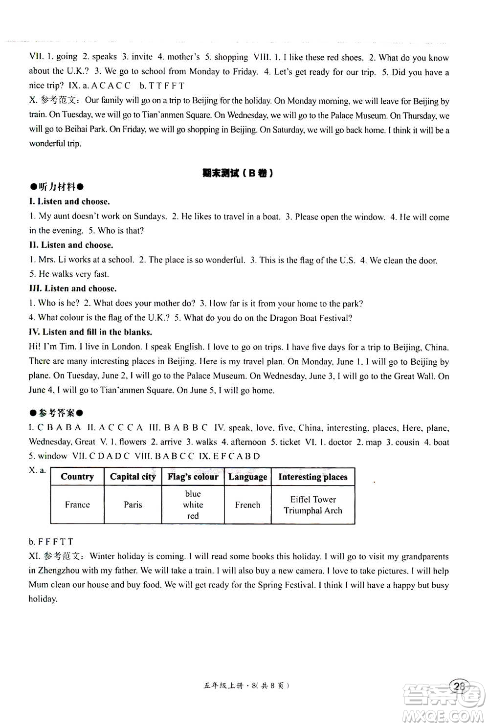 2020年基本功訓(xùn)練英語(yǔ)三年級(jí)起點(diǎn)五年級(jí)上冊(cè)冀教版答案