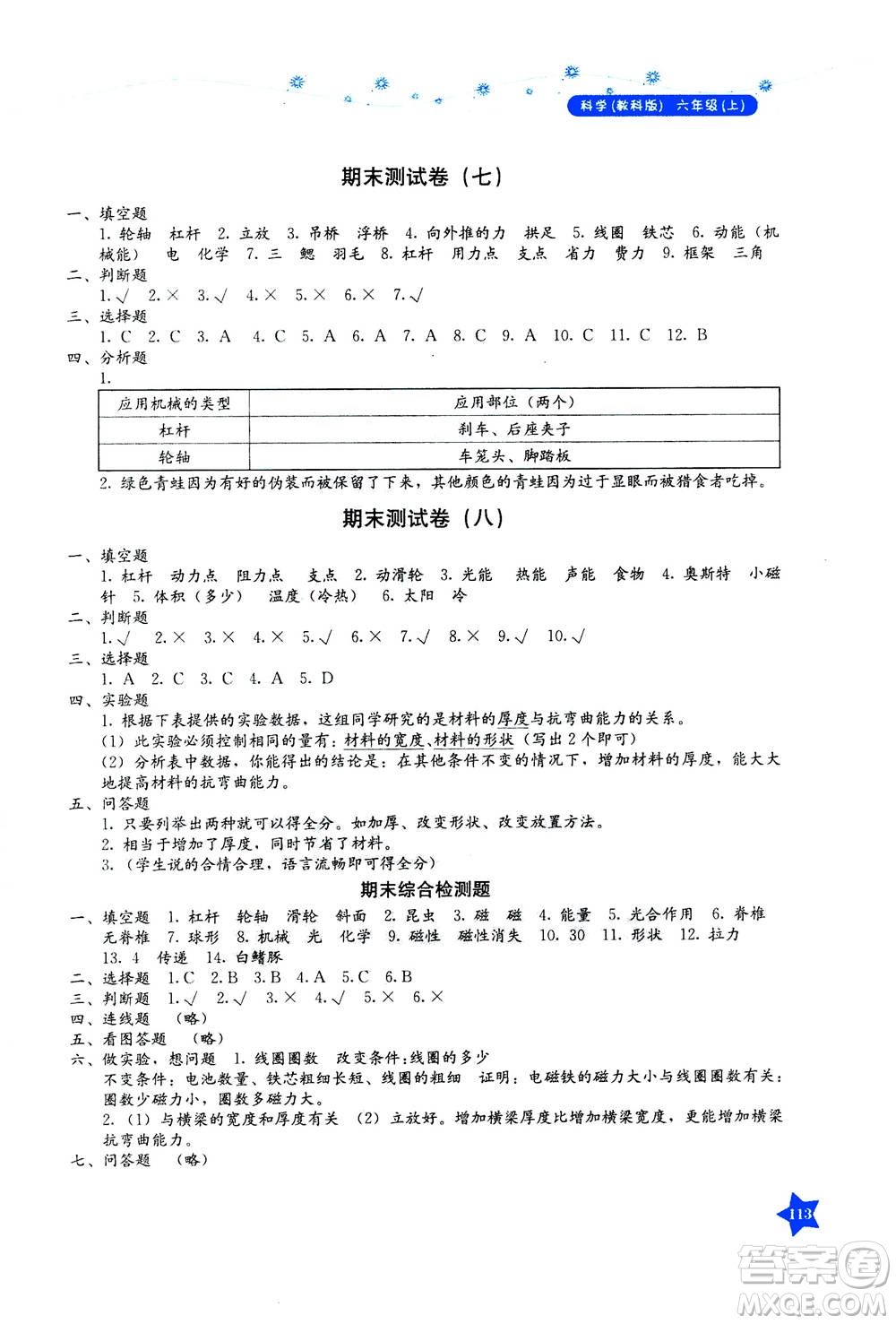 湖南教育出版社2020年學(xué)法大視野科學(xué)六年級(jí)上冊(cè)教科版答案