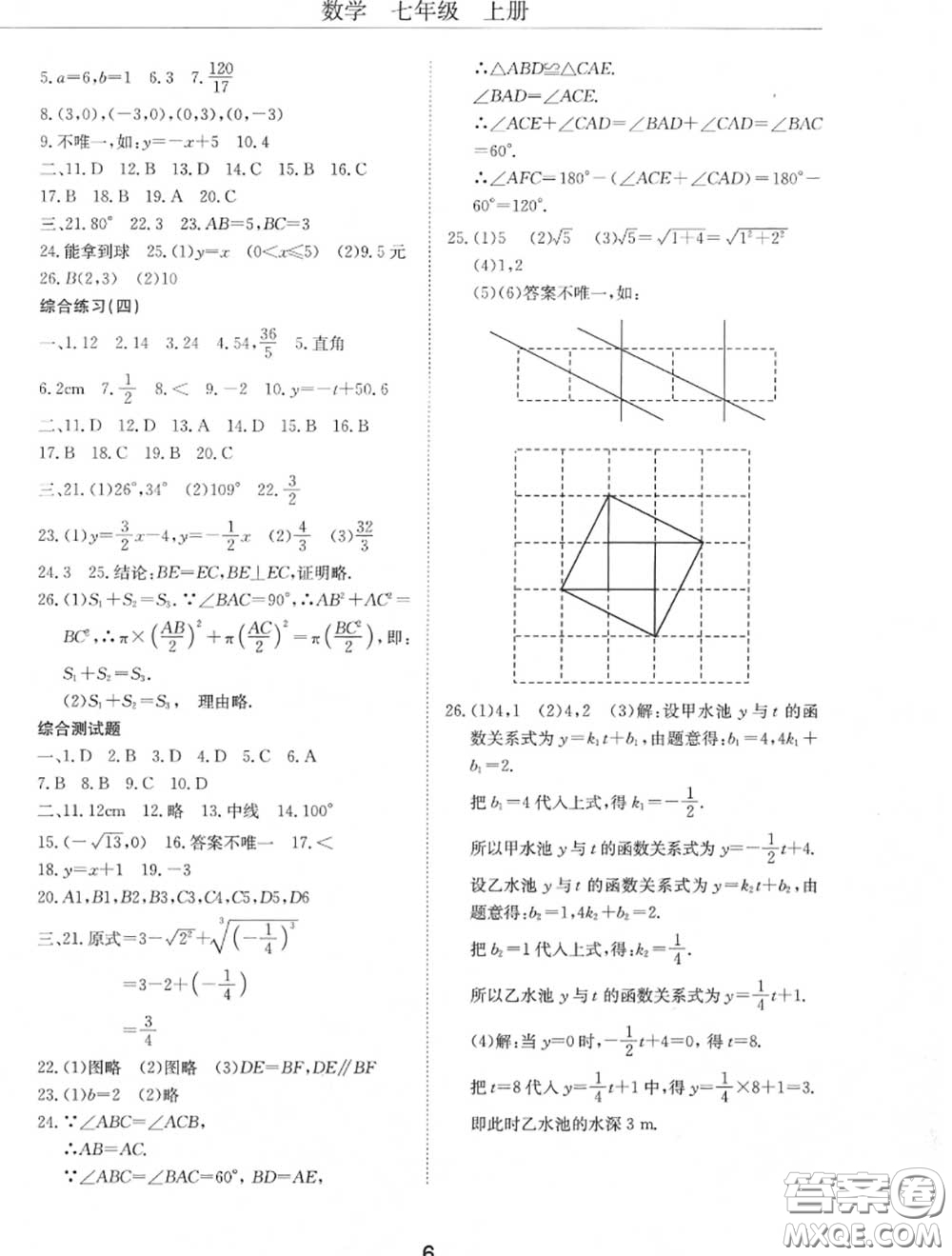 2020秋初中伴你學(xué)習(xí)新課程七年級數(shù)學(xué)上冊魯教版五四制答案