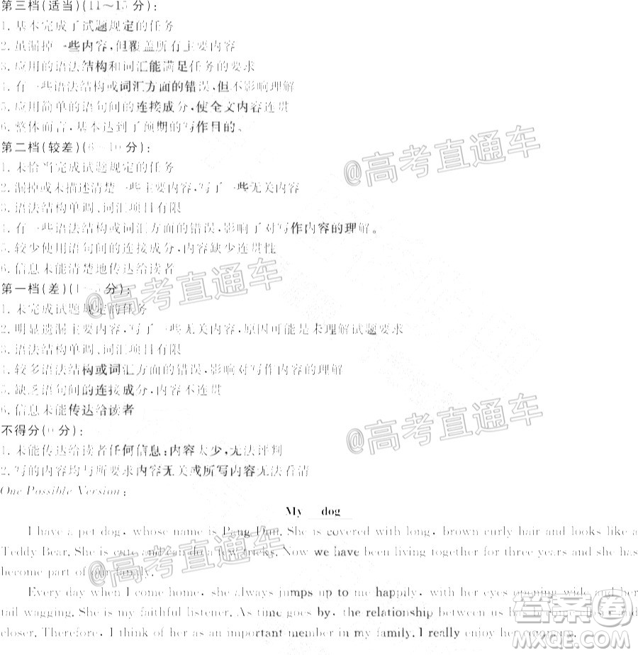 百校聯(lián)盟2021屆普通高中教育教學(xué)質(zhì)量監(jiān)測考試全國卷英語試題及答案
