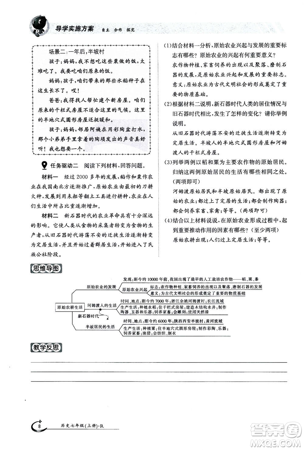 江西高校出版社2020年金太陽導學案歷史七年級上冊人教版答案