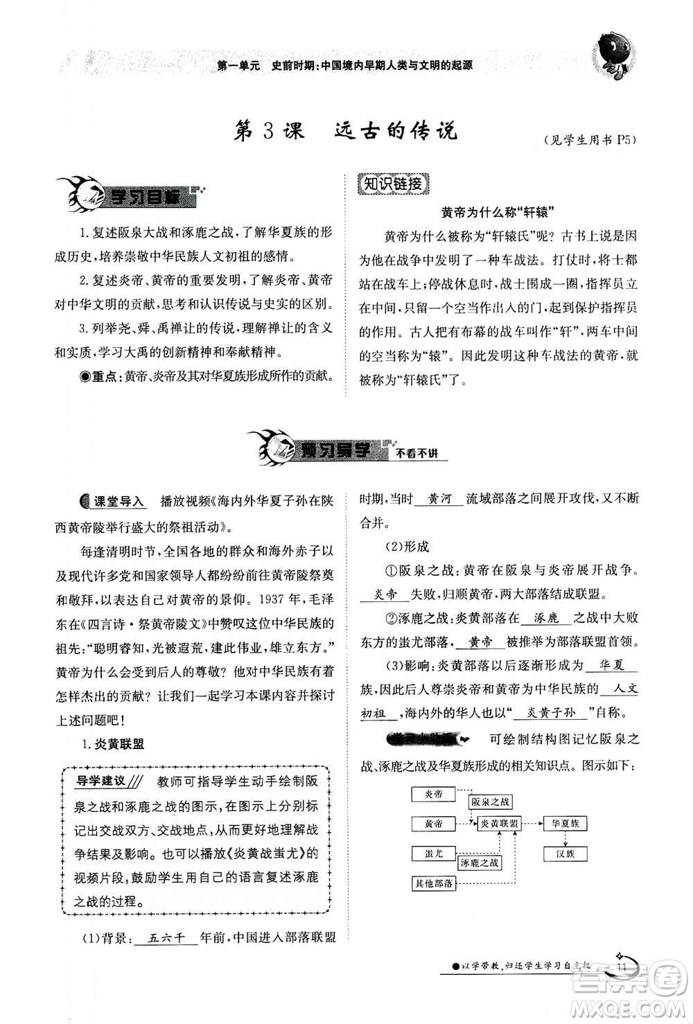 江西高校出版社2020年金太陽導學案歷史七年級上冊人教版答案