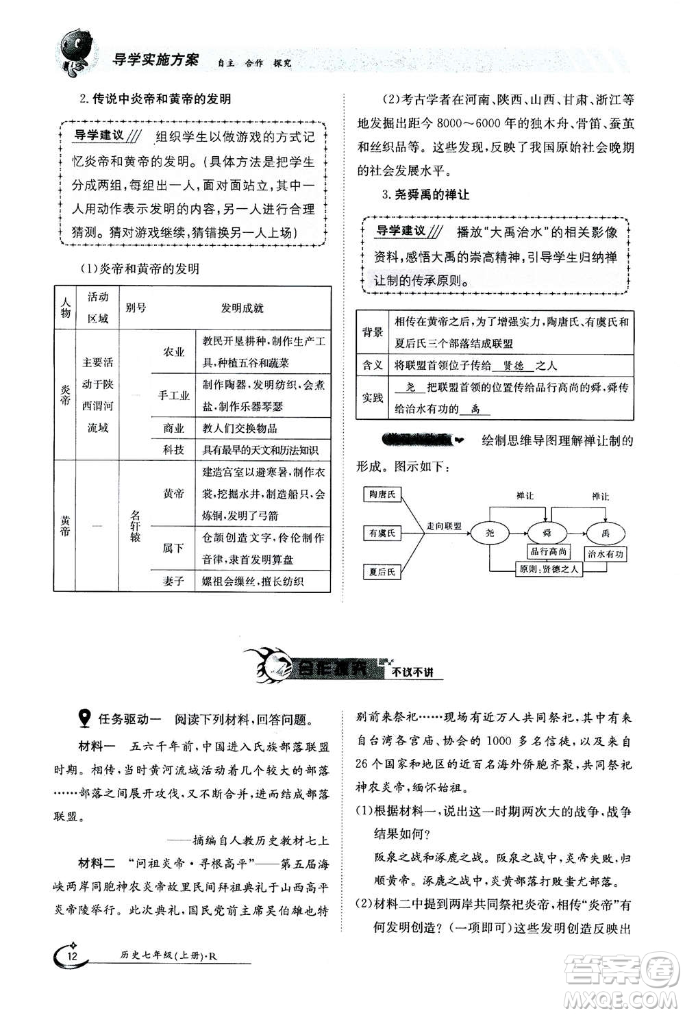江西高校出版社2020年金太陽導學案歷史七年級上冊人教版答案
