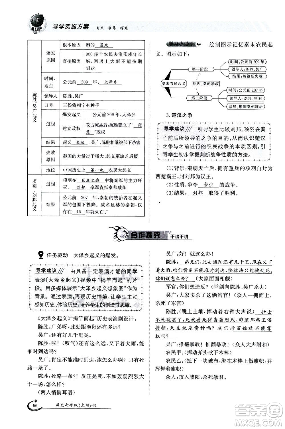 江西高校出版社2020年金太陽導學案歷史七年級上冊人教版答案