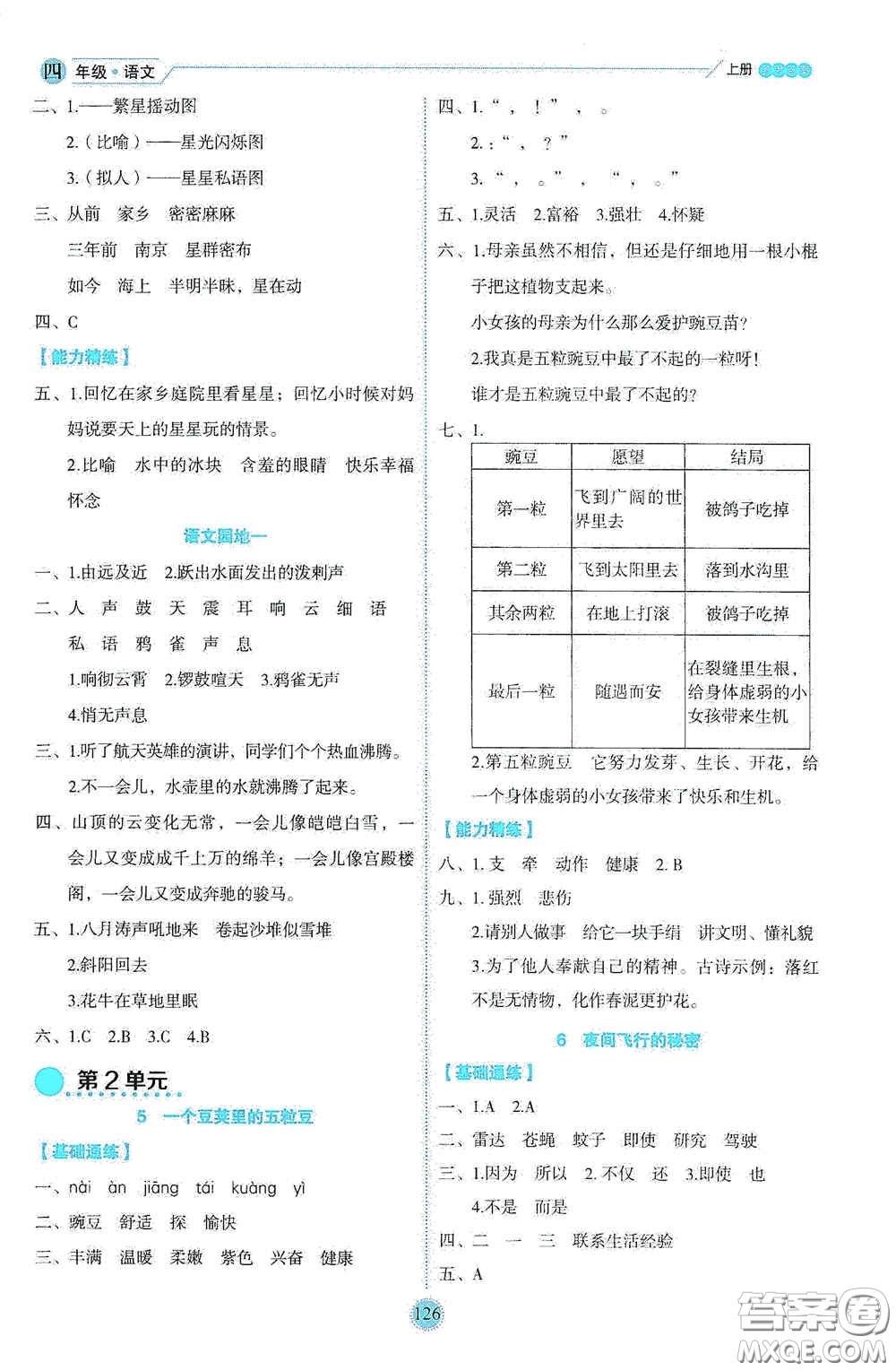 延邊人民出版社2020優(yōu)秀生百分學生作業(yè)本題練王情境式閱讀型練習冊四年級語文上冊人教版答案