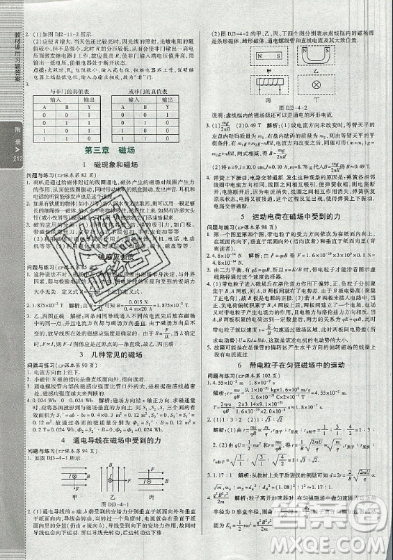 2021年人教版高中物理選修3-1教材課后習(xí)題答案