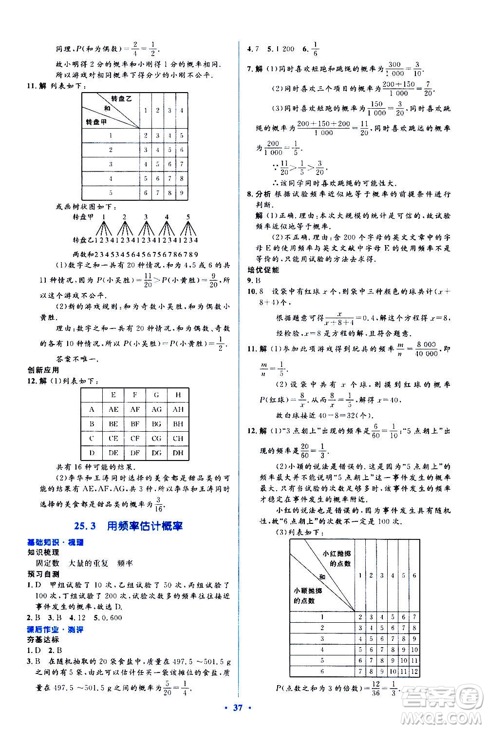 人民教育出版社2020年人教金學典同步解析與測評學練考數(shù)學九年級上冊人教版答案