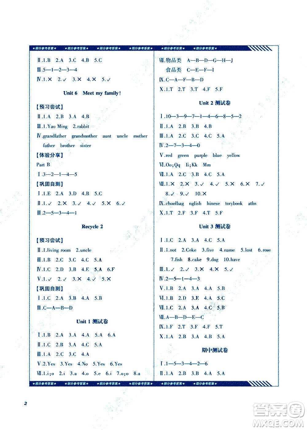 湖南少年兒童出版社2020年基礎(chǔ)訓(xùn)練英語(yǔ)四年級(jí)上冊(cè)人教版答案
