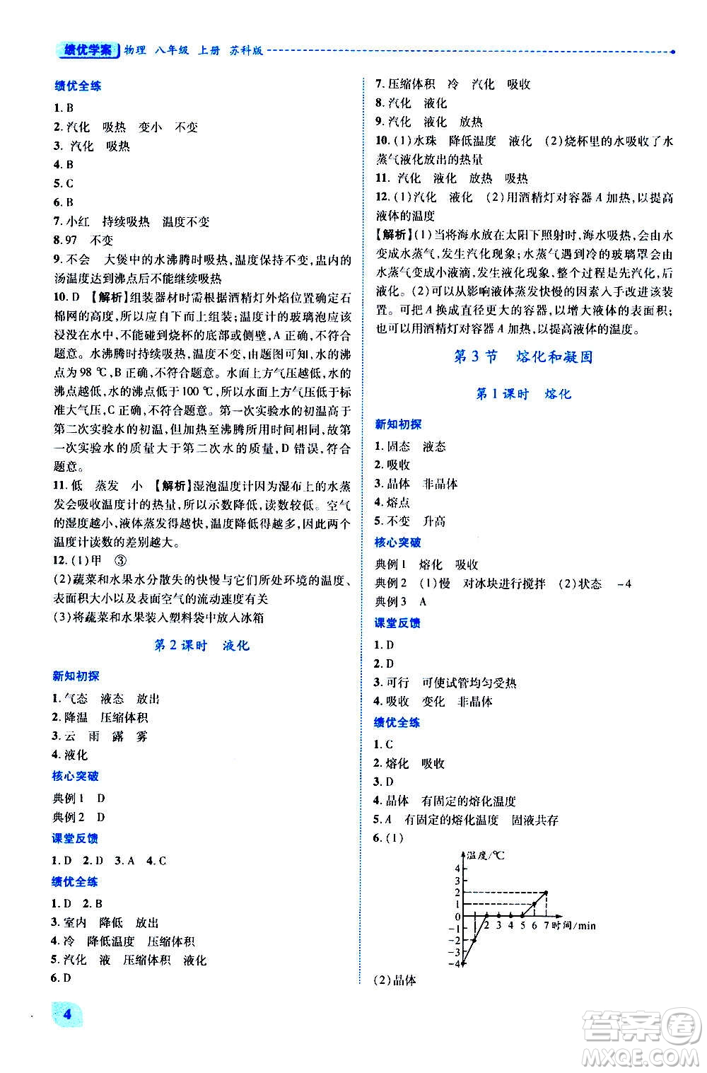 陜西師范大學(xué)出版總社2020年績優(yōu)學(xué)案物理八年級上冊蘇科版答案