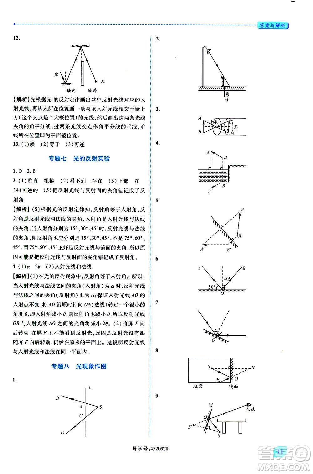 陜西師范大學(xué)出版總社2020年績優(yōu)學(xué)案物理八年級上冊蘇科版答案