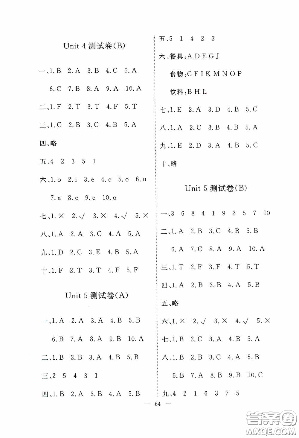 江西教育出版社2020能力形成同步測試卷四年級(jí)英語上冊人教PEP版答案