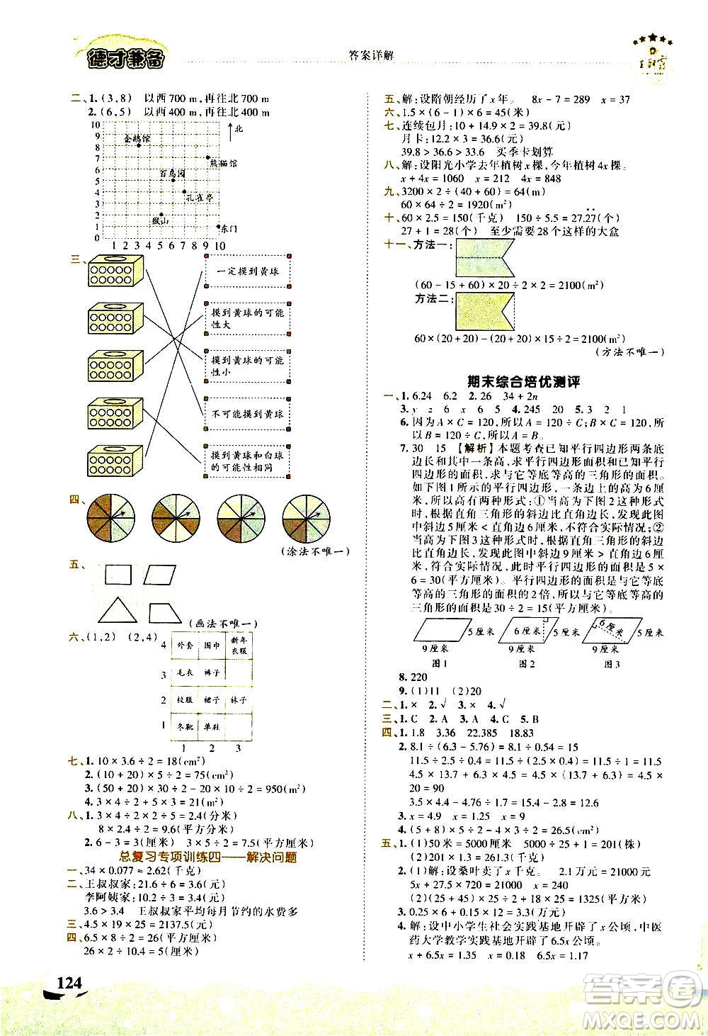 2020秋王朝霞德才兼?zhèn)渥鳂I(yè)創(chuàng)新設(shè)計數(shù)學(xué)五年級上冊RJ人教版答案