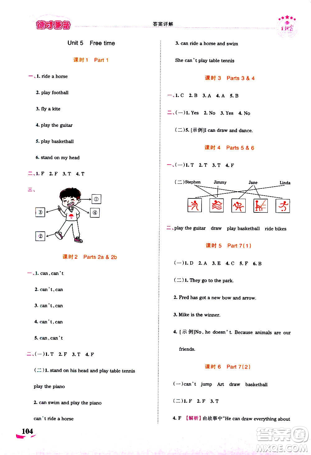 2020秋王朝霞德才兼?zhèn)渥鳂I(yè)創(chuàng)新設(shè)計英語四年級上冊劍橋版答案