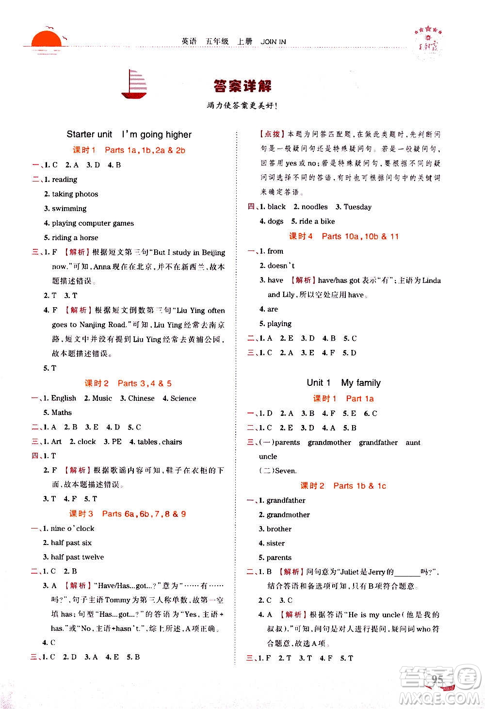 2020秋王朝霞德才兼?zhèn)渥鳂I(yè)創(chuàng)新設(shè)計(jì)英語(yǔ)五年級(jí)上冊(cè)劍橋版答案