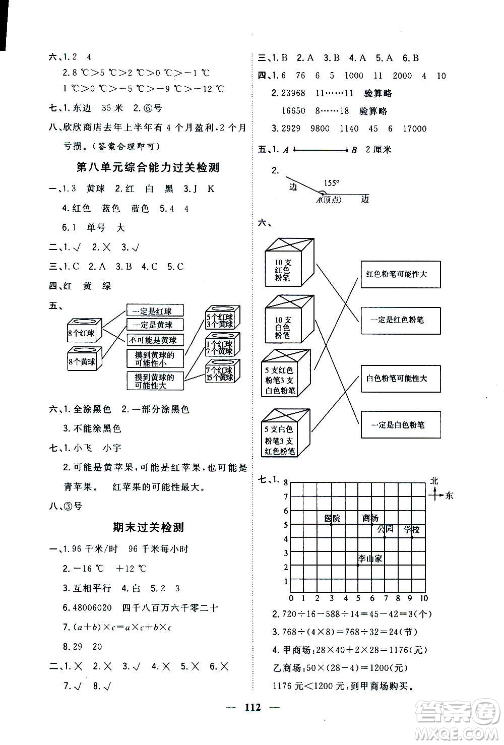 浙江大學(xué)出版社2020年課時特訓(xùn)優(yōu)化作業(yè)數(shù)學(xué)四年級上冊B北師版答案