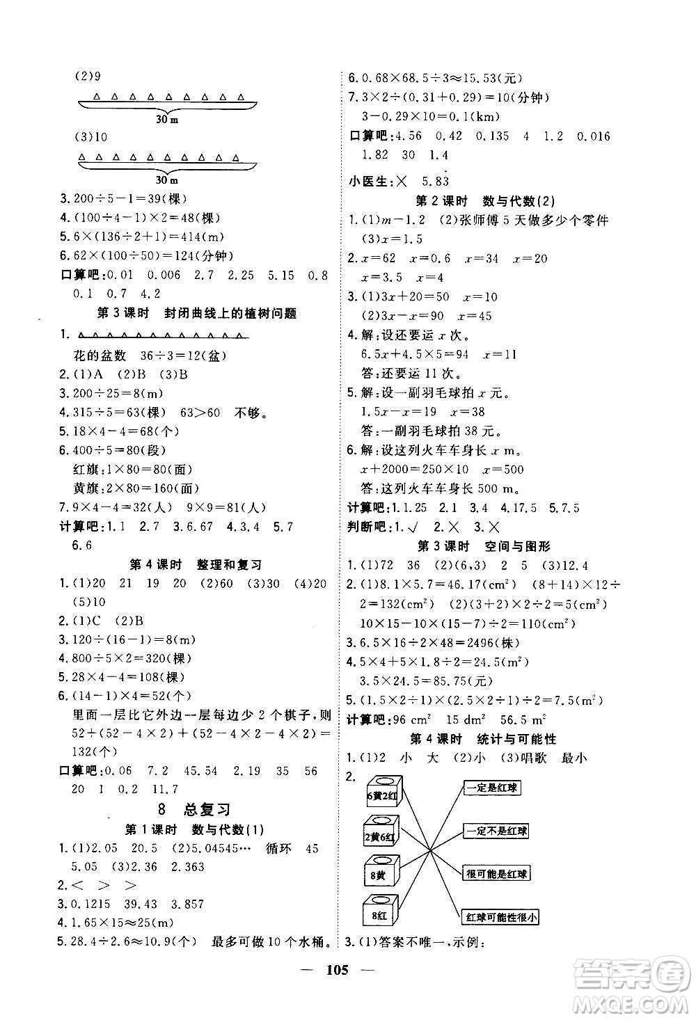 浙江大學(xué)出版社2020年課時(shí)特訓(xùn)優(yōu)化作業(yè)數(shù)學(xué)五年級上冊R人教版答案