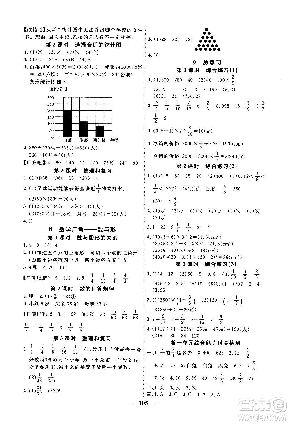 浙江大學(xué)出版社2020年課時特訓(xùn)優(yōu)化作業(yè)數(shù)學(xué)六年級上冊R人教版答案