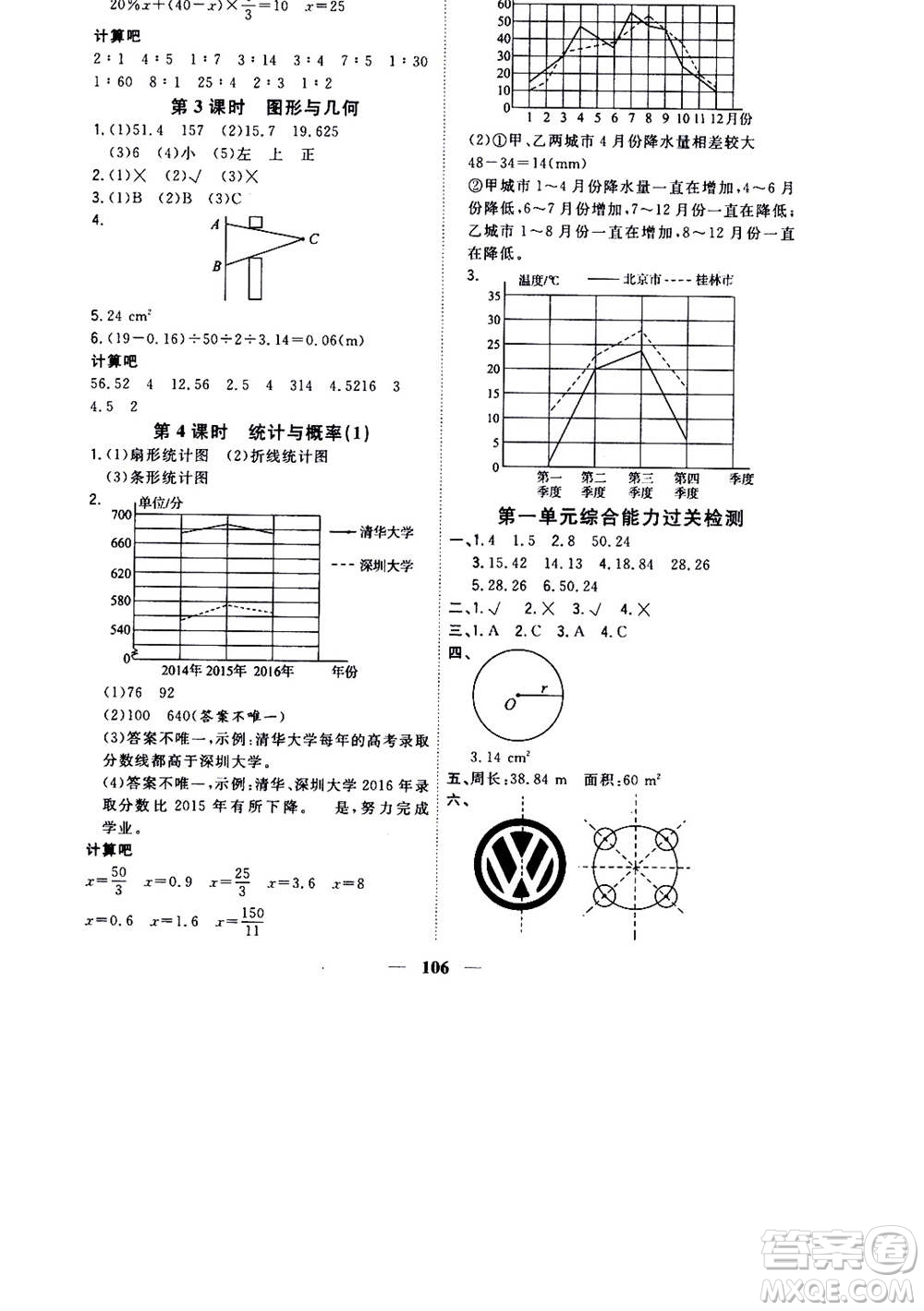 浙江大學(xué)出版社2020年課時(shí)特訓(xùn)優(yōu)化作業(yè)數(shù)學(xué)六年級(jí)上冊(cè)B北師版答案