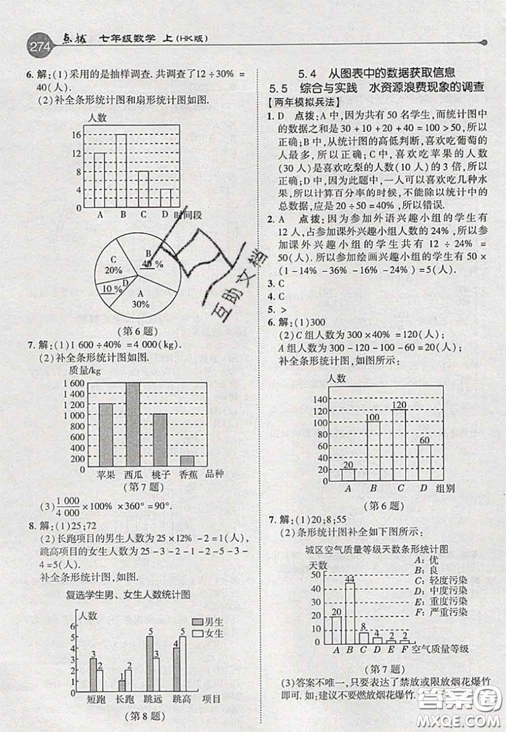 2020秋榮德基特高級教師點撥七年級數(shù)學(xué)上冊滬科版參考答案