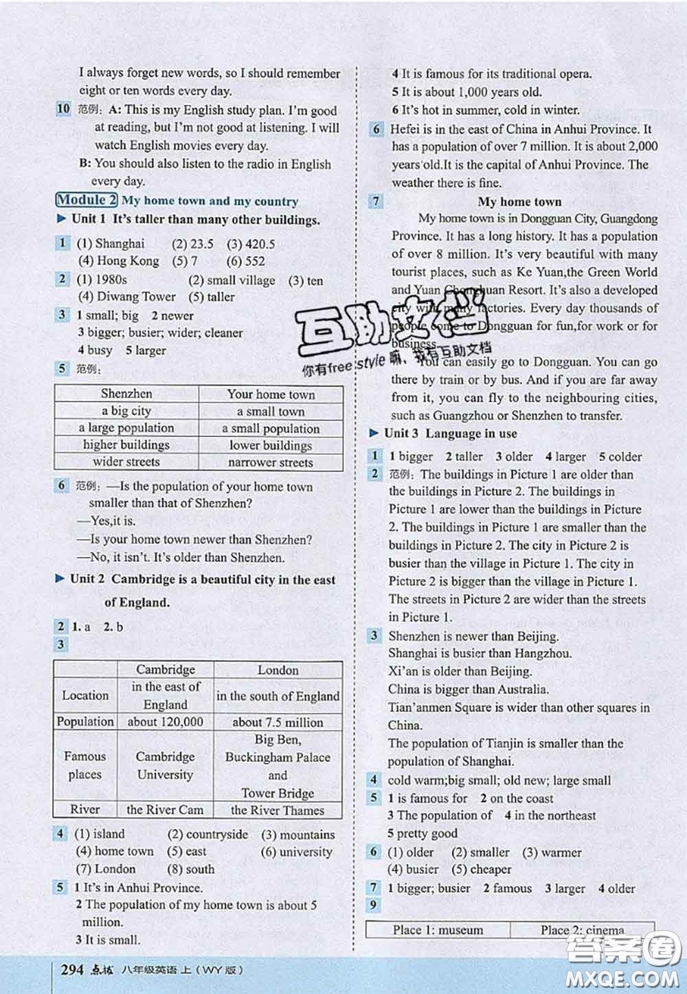 2020秋榮德基特高級(jí)教師點(diǎn)撥八年級(jí)英語(yǔ)上冊(cè)外研版參考答案