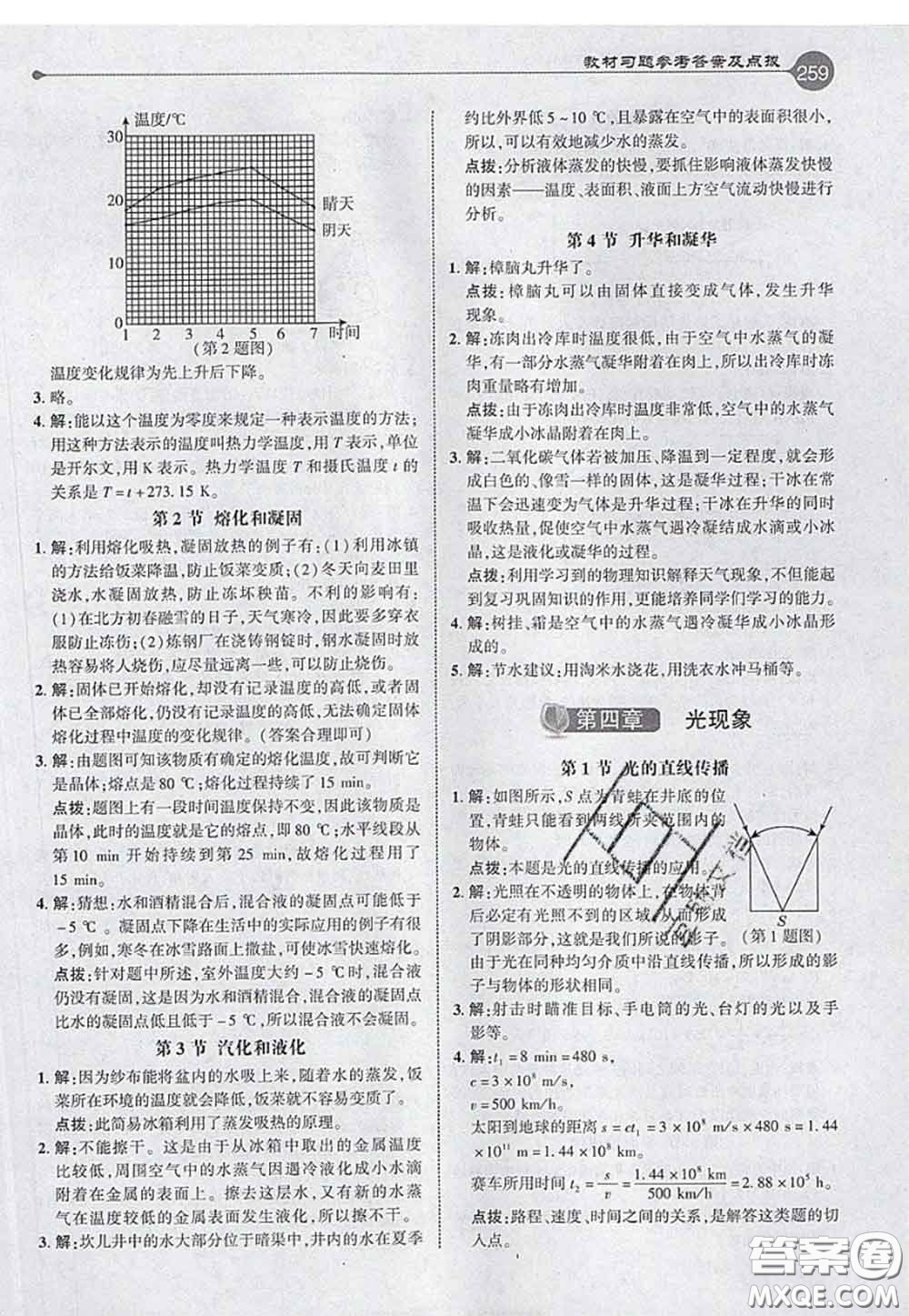 2020秋榮德基特高級教師點撥八年級物理上冊人教版參考答案
