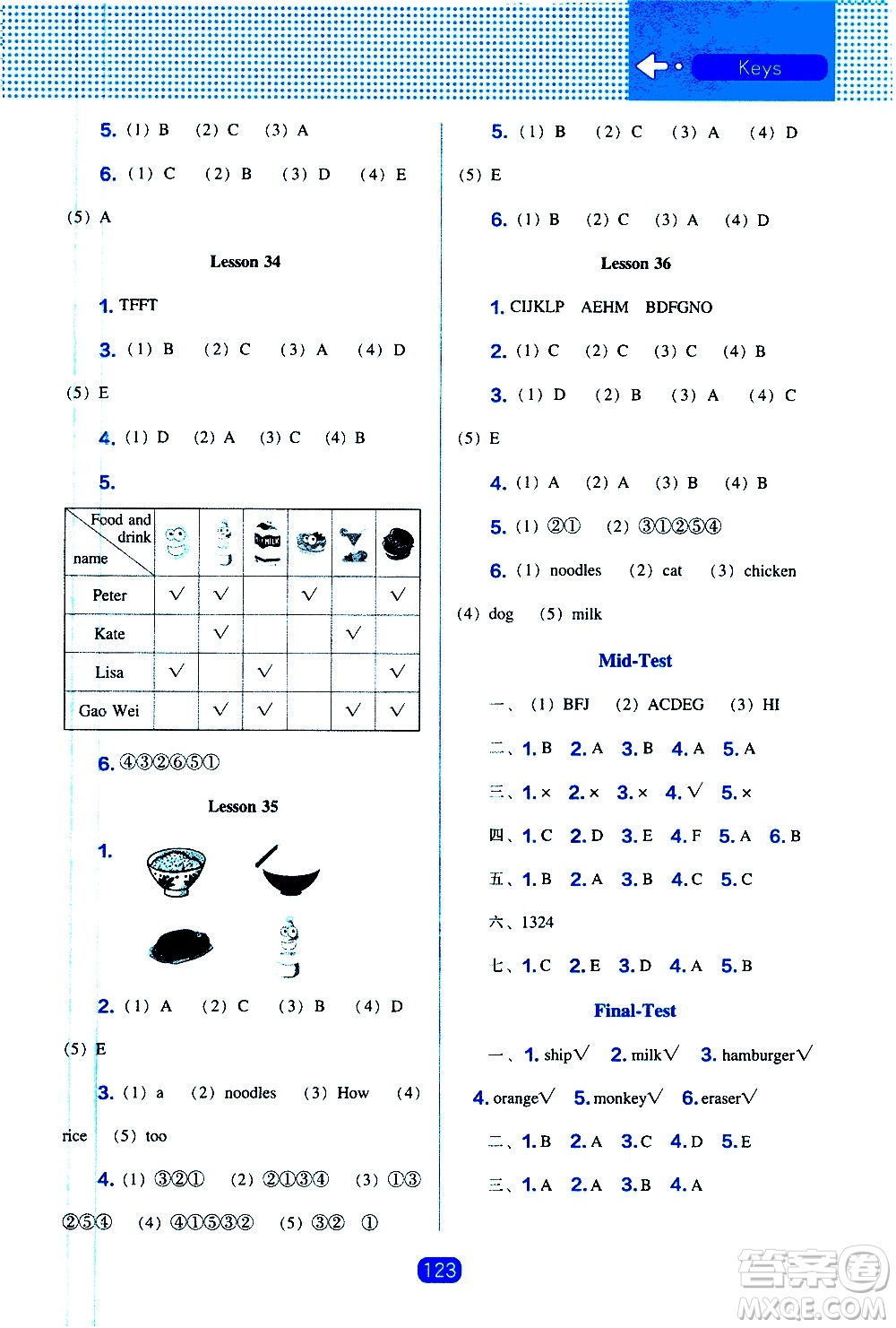 2020年新編新課程能力培養(yǎng)英語三年級上冊人教版答案