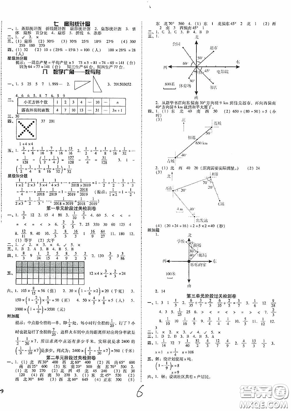 遼寧教育出版社2020尖子生課時(shí)作業(yè)六年級(jí)數(shù)學(xué)上冊(cè)人教版答案