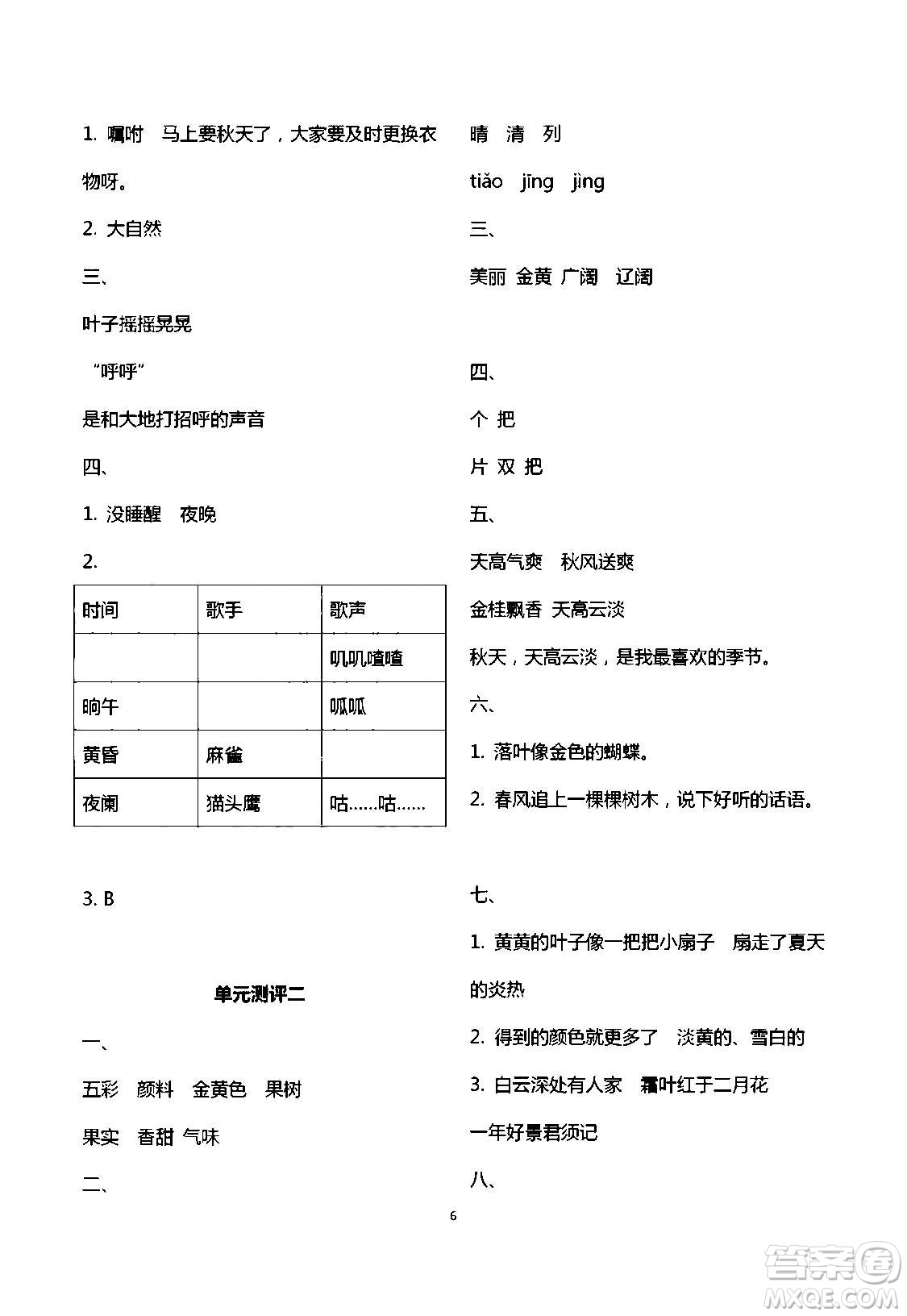 2020年人教金學(xué)典同步解析與測(cè)評(píng)三年級(jí)語(yǔ)文上冊(cè)人教版答案