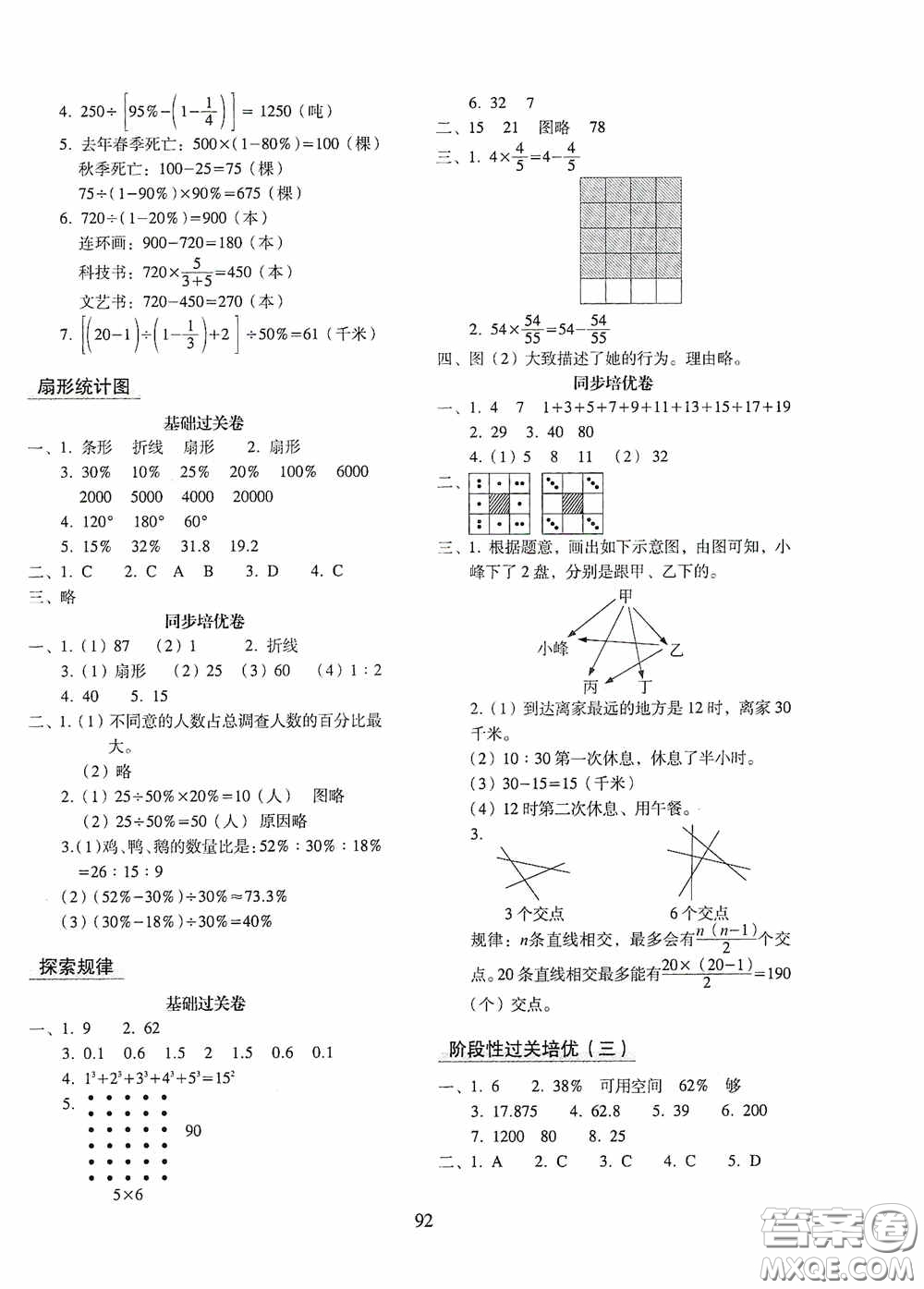 2020秋期末沖刺100分完全試卷同步培優(yōu)訓(xùn)練小學(xué)數(shù)學(xué)六年級(jí)上冊(cè)答案