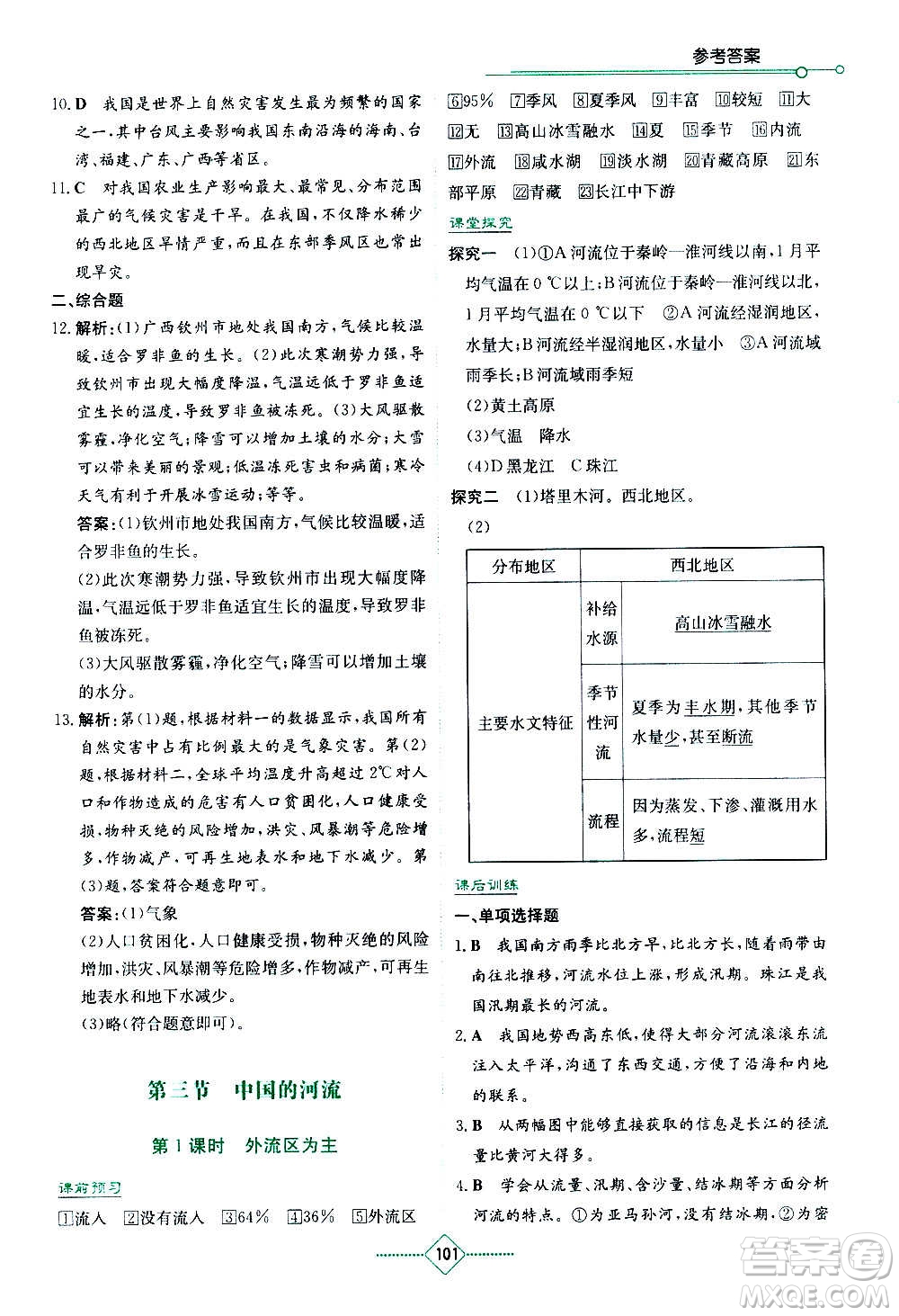 湖南教育出版社2020年學(xué)法大視野地理八年級上冊湘教版答案