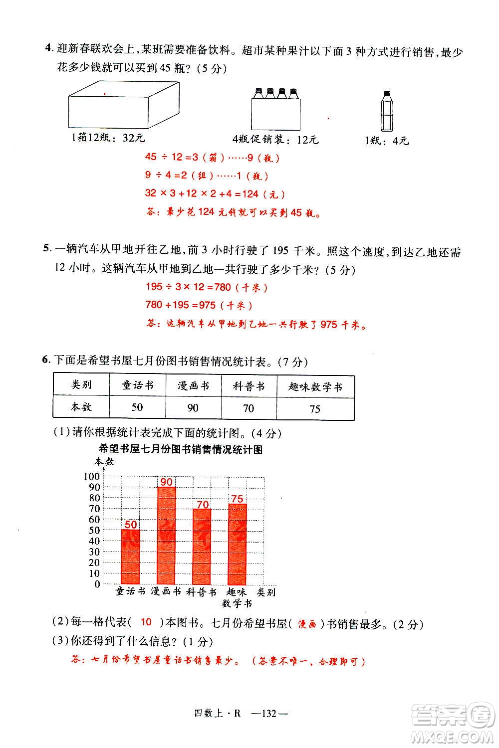 2020年新領(lǐng)程優(yōu)異真卷匯編數(shù)學(xué)四年級(jí)上冊(cè)R人教版答案