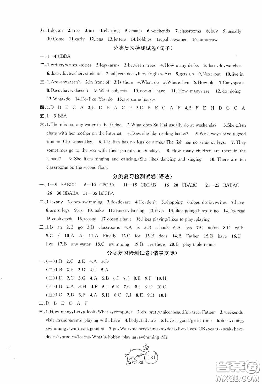 2020修訂版金鑰匙1+1目標(biāo)檢測(cè)五年級(jí)英語(yǔ)上冊(cè)國(guó)標(biāo)江蘇版答案
