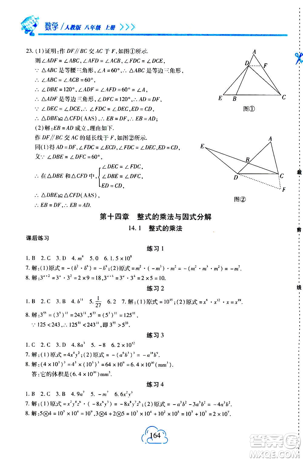 二十一世紀出版社2020年新課程新練習數學八年級上冊人教版答案