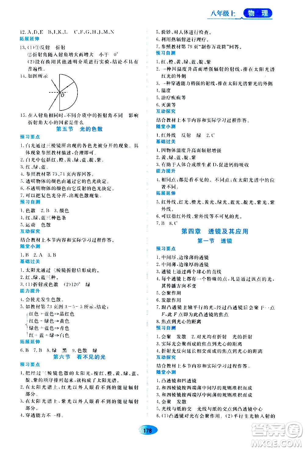 2020年五四學(xué)制資源與評(píng)價(jià)物理八年級(jí)上冊(cè)山科技版參考答案